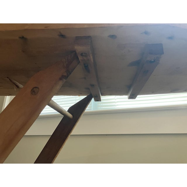 Vintage Wood Adjustable Ironing Board - 2 Heights - Flexible Tabletop For Sale - Image 4 of 10