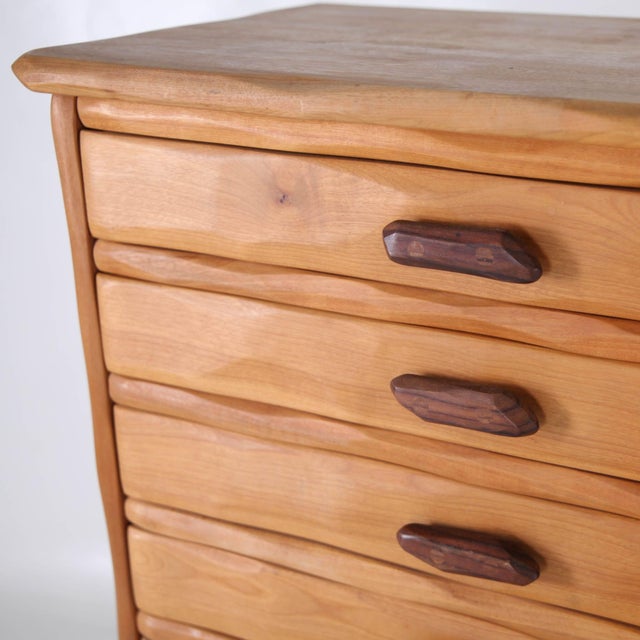 Small Carved Wood Chest of Drawers, 1980s For Sale - Image 11 of 18