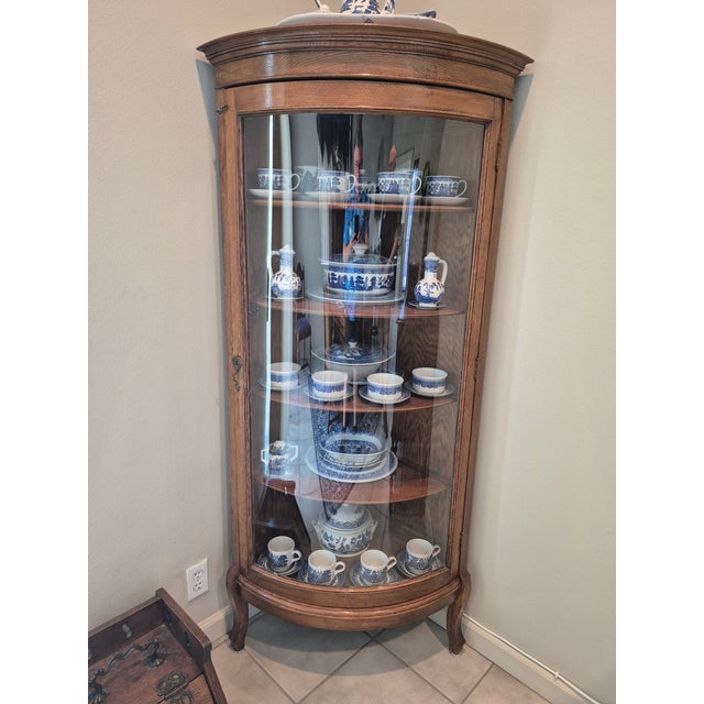 Antique Oak Corner Curio Cabinet For Sale In Palm Springs - Image 6 of 13
