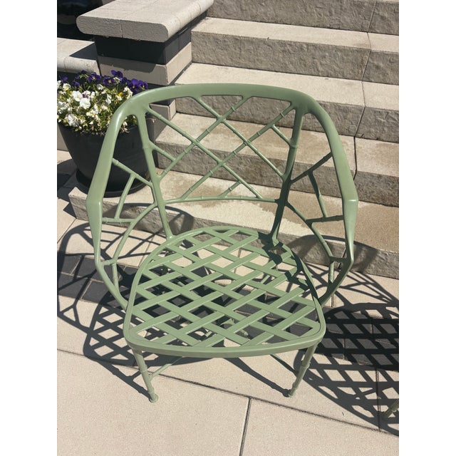 Rare Vintage Chinoiserie Style Calcutta Patio Chairs by Brown Jordan- A Pair For Sale In Chicago - Image 6 of 7