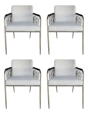 Caracole Modern Woven Remix Dining Chairs Set of 4