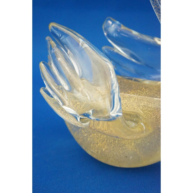 20th Century Murano Blown Glass Swan Sculpture in Gold Aventurine by Archimede Seguso, Italy For Sale - Image 16 of 18