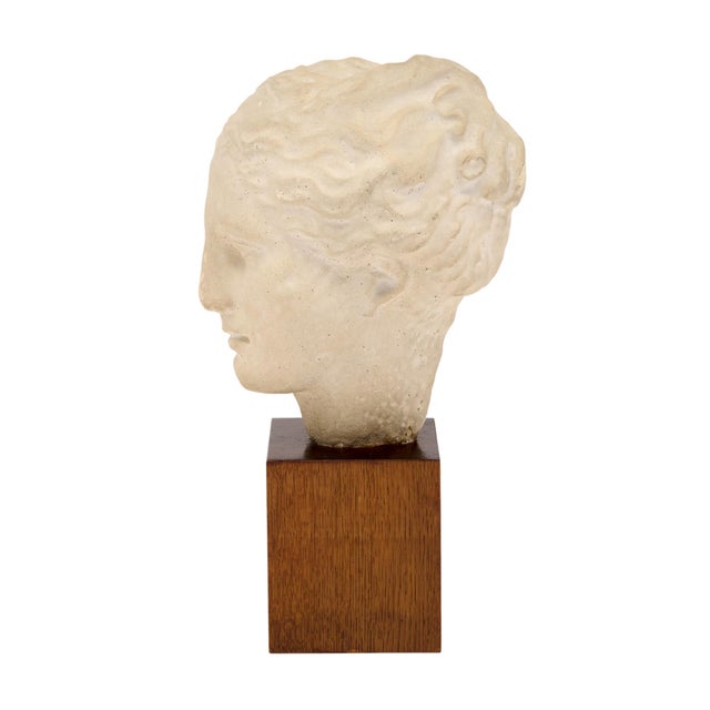 Cream Art Deco Period, French Bust of Hygieia, Wood and Plaster, Circa 1940 For Sale - Image 8 of 9