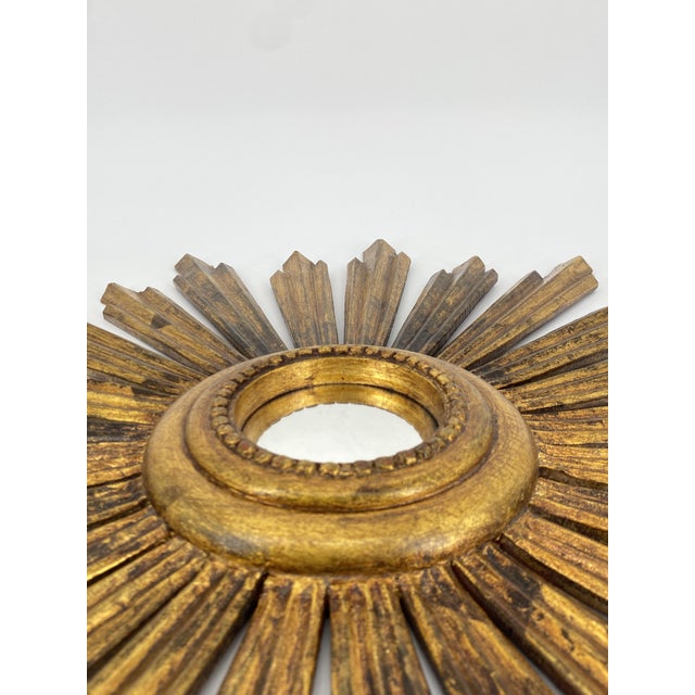 Gilded Wood Sun Mirror For Sale - Image 9 of 17