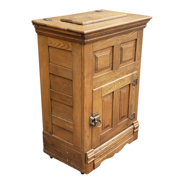 Antique Chestnut Single Door 19th Century Ice Box C1900 Chairish