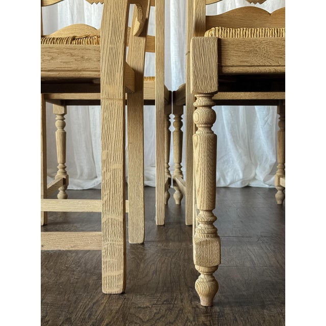 Wood Set of Six Bleached French Ladderback Chairs For Sale - Image 7 of 8