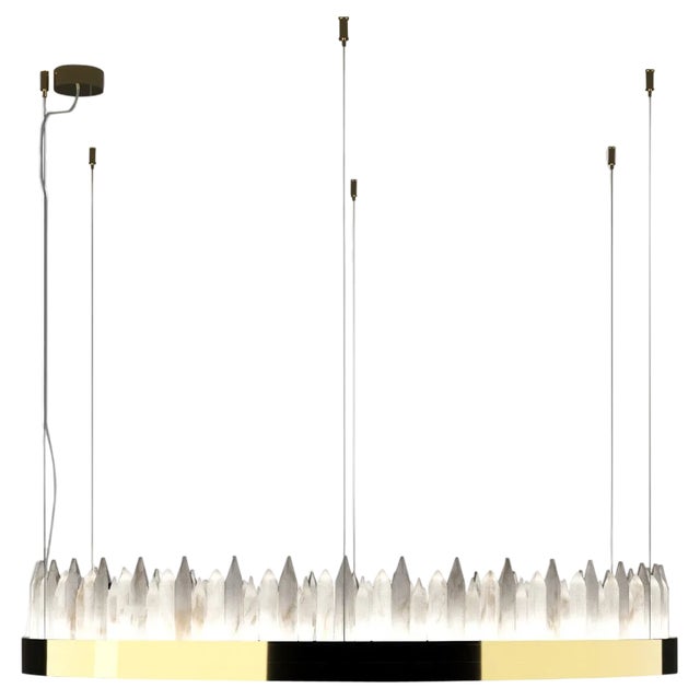 Uranano Shiny Gold 120 Pendant Light 3 by Alabattro Italian For Sale