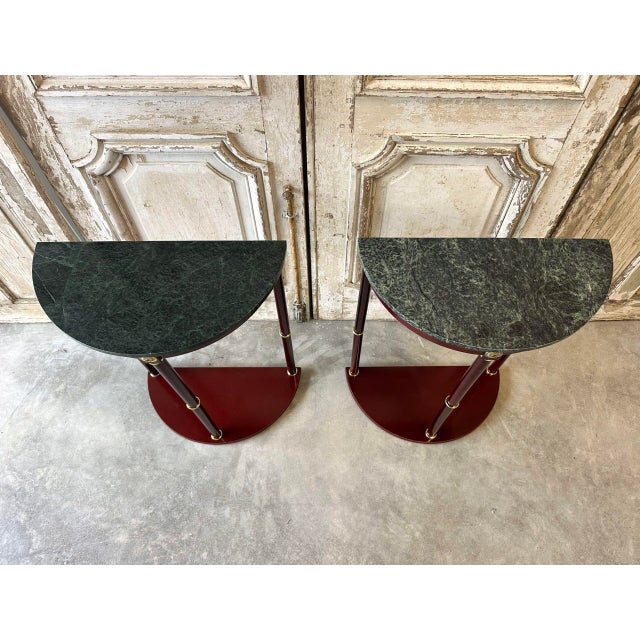 Empire Style Half-Moon Console Tables, 1990s, Set of 2 For Sale - Image 6 of 9