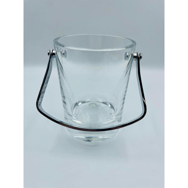 Sevres France Mid-Century Petite Round Ice Bucket With Chrome Handle For Sale In Los Angeles - Image 6 of 13