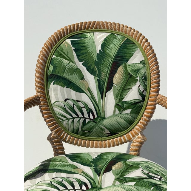 Late 20th Century Pair of Floridian Faux Bois Rope & Tassel Armchairs For Sale - Image 10 of 12