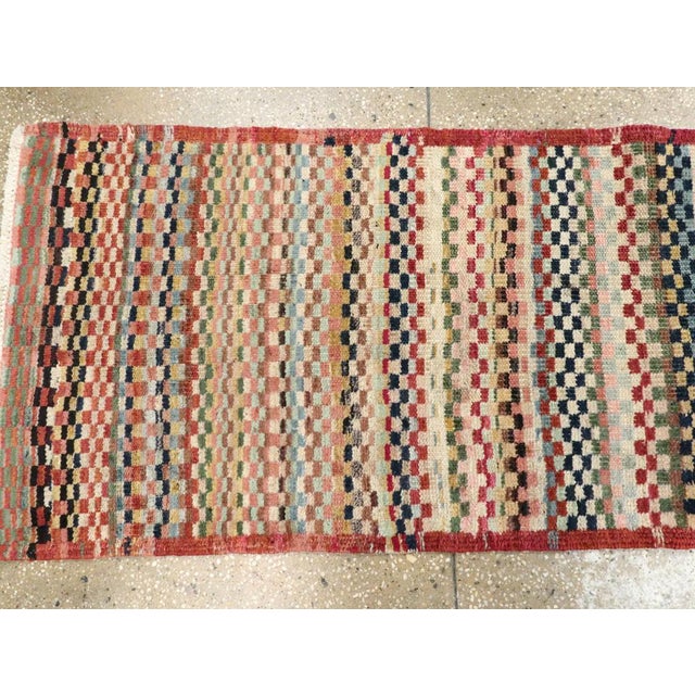 Textile Galerie Shabab Collection Mid-20th Century Handmade Turkish Anatolian Modern Style Runner For Sale - Image 7 of 9