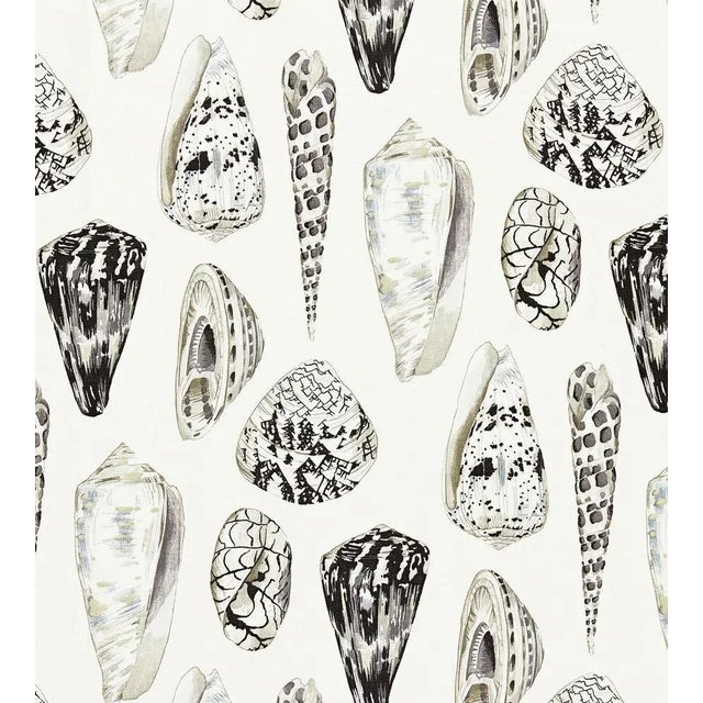 The House of Scalamandré Coquina Linen Print Fabric, Graphite For Sale