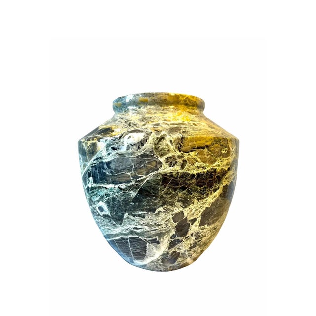 Stone Vintage Italian Marble Carved Black Matrix Vase Urn For Sale - Image 7 of 10