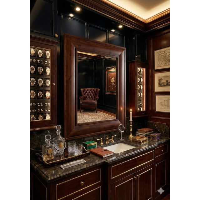 Pottery Barn Pottery Barn Wooden Transitional Beveled Wall Mirror (Discontinued) Ralph Lauren, Grandmillennial & Cottagecore Decors. See Photos! For Sale - Image 4 of 4