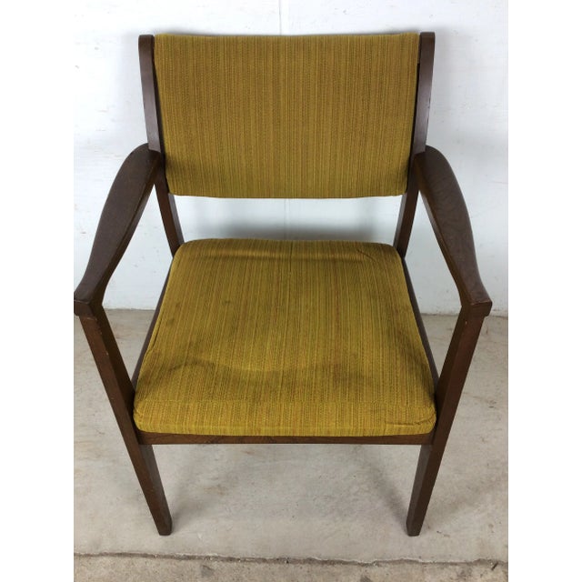 Mid Century Modern Arm Chair With Vintage Green Upholstery For Sale In Philadelphia - Image 6 of 12