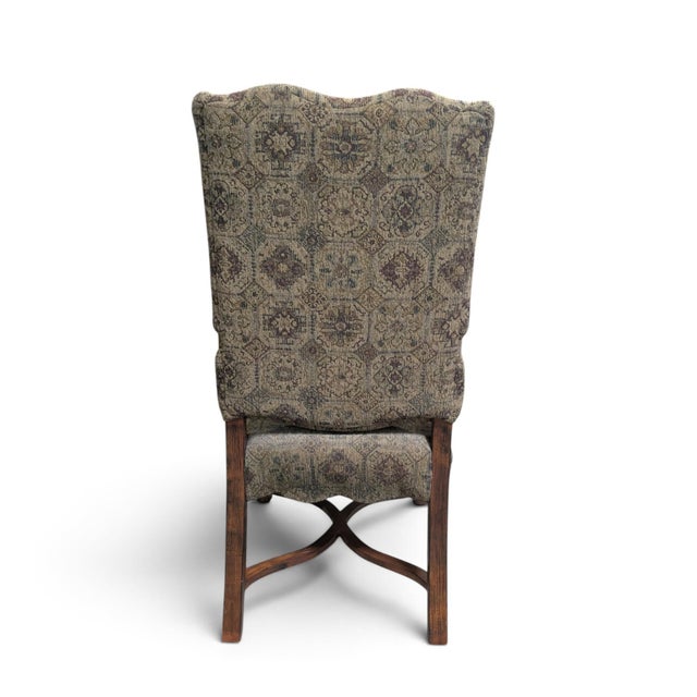Early 20th Century Louis XIII-Style High-Back Wood Armchair With Tapestry Upholstery For Sale - Image 4 of 13
