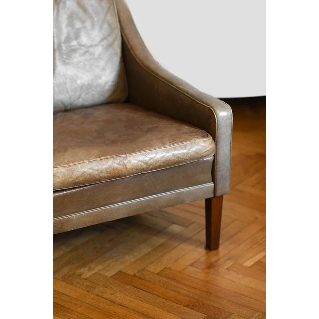 Mid-Century Leather Sofa, 1950s For Sale - Image 4 of 5