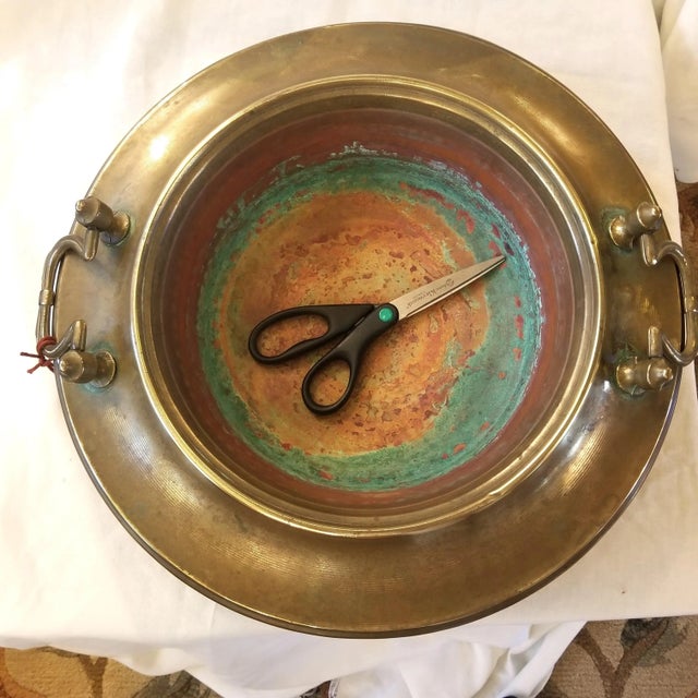 Antique 1910s Asian Brass Hibachi For Sale - Image 4 of 5