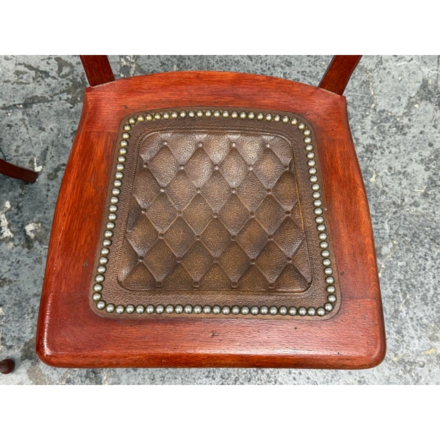 Brown 19th Century Victorian Oak Side Chairs, Pair For Sale - Image 8 of 12