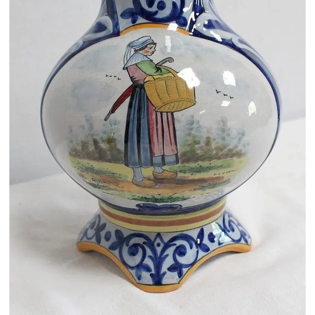 Earthenware Vases from Quimper, Late 1800s, Set of 2 For Sale - Image 14 of 18