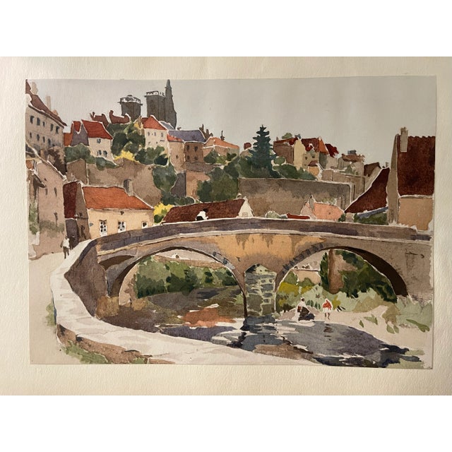 Late 20th Century Late 20th Century Robert Vigaud (20th/21st Century) Watercolor Lithographs - Set of 7 For Sale - Image 5 of 8
