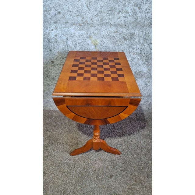 19th Century Louis Philippe Marquetry Chessboard Game Table, 1890s For Sale - Image 5 of 12