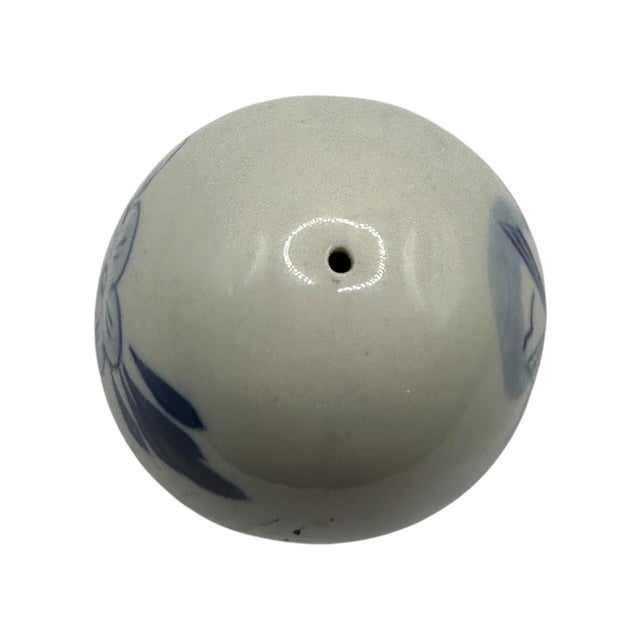 Blue Vintage Porcelain Egg Pepper Shaker in Delft-Style Blue and White With Windmill Scene For Sale - Image 8 of 12