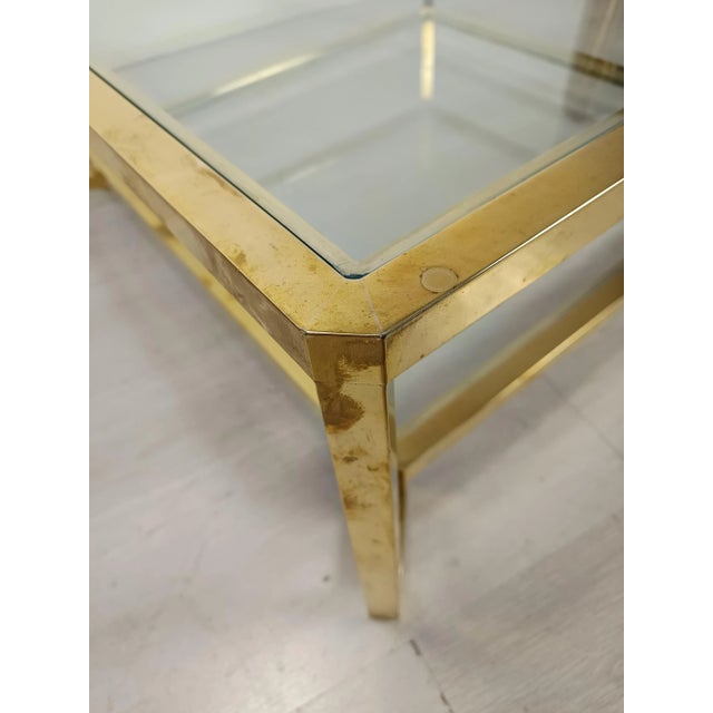 Modernist Golden Brass Coffee Table, 1970s For Sale - Image 11 of 17