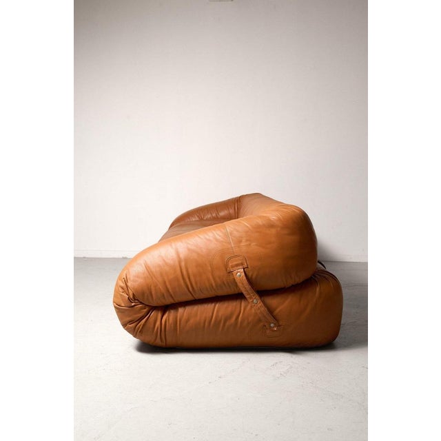 Anfibio Convertible Sofa in Cognac Leather by Alessandro Becchi, 1970s For Sale - Image 9 of 13