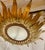 Gold Large Spanish Sunburst Flush Mount in Gilt Metal with Support, 1950 For Sale - Image 8 of 12