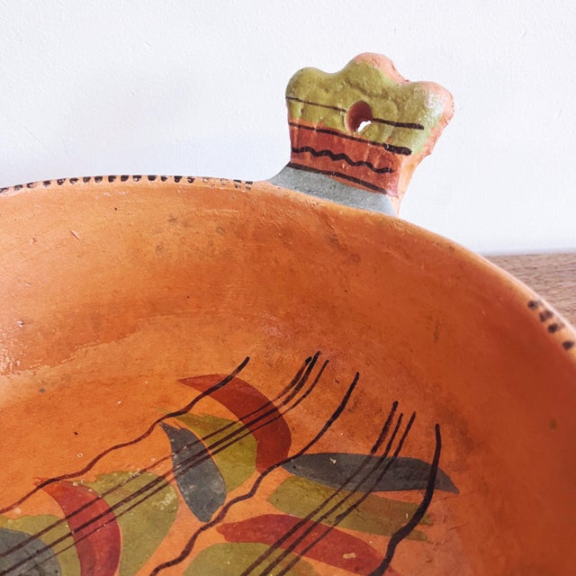 Folk Art Vintage 1950s Tlaquepaque, México Red Clay Pottery Handmade Bowl For Sale - Image 3 of 5