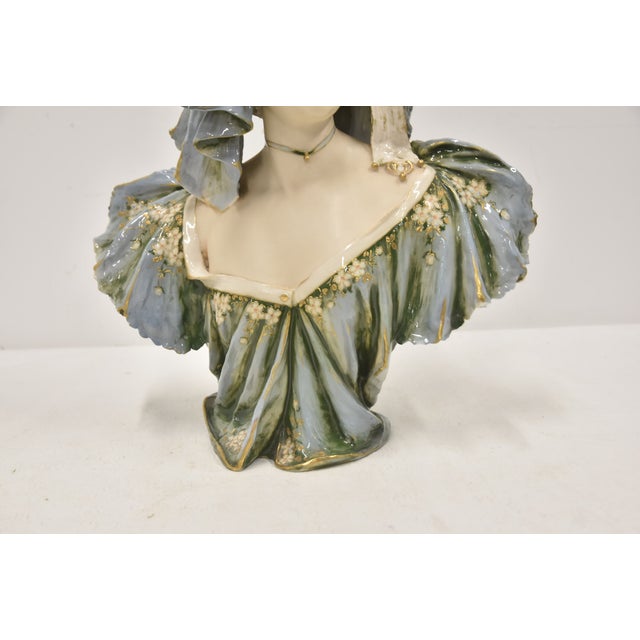 Early 20th Century Early 20th Century Glazed Turn Tepltiz Amphora Bust of Woman For Sale - Image 5 of 14