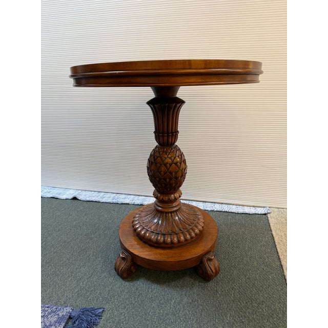 Design Plus Gallery presents a Circa 2010 British Collections Pineapple Side Table from Ethan Allen. Crafted from rich...