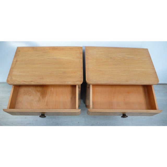 Art Deco Bedside Tables in Oak, Germany, 1940s, Set of 2 For Sale - Image 9 of 10