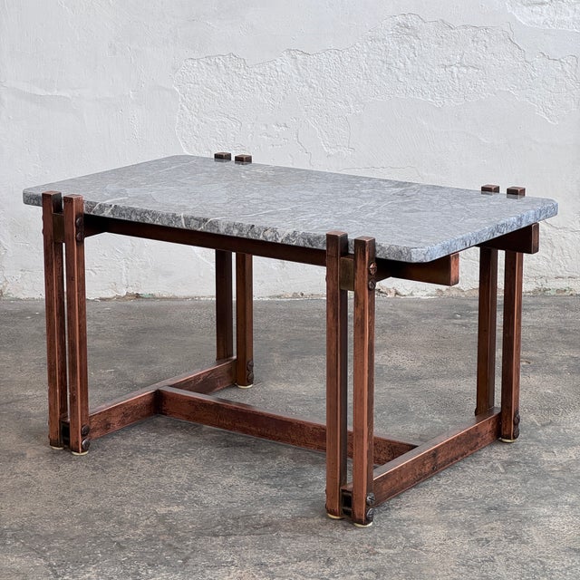Mid-Century Modern Brass and Marble Coffee Table, 1960 For Sale - Image 12 of 12