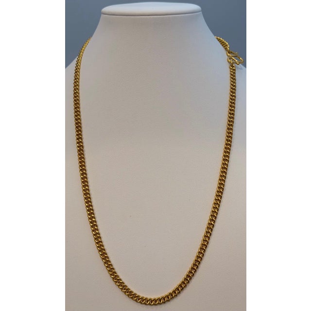 Vintage 24k Solid Yellow Gold Curb Link Chain, 79.1 Gm , 24" Long Made in Turkey For Sale In New York - Image 6 of 8