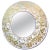 Gold Contemporary Italian Organic Modern Ivory White and Gold Leaf Round Lit Mirror - in Showroom For Sale - Image 8 of 8