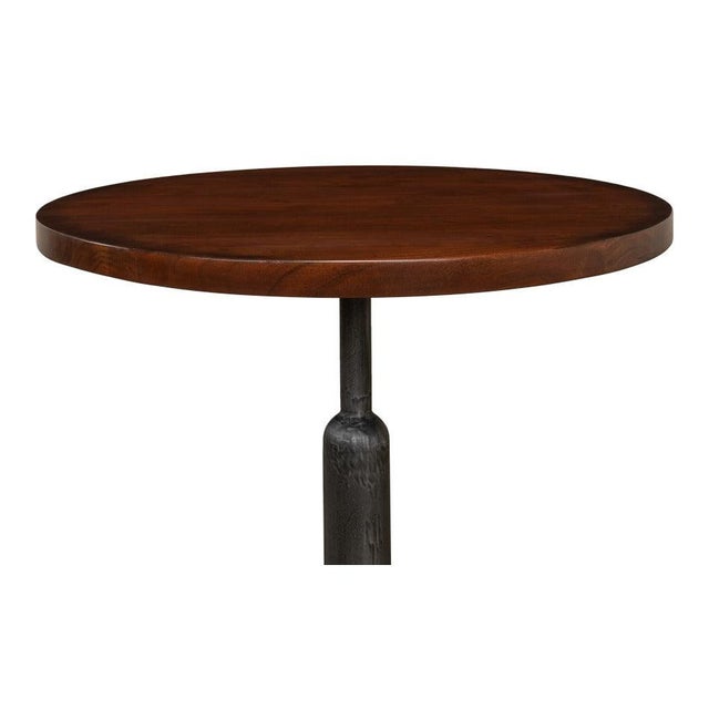 Not Yet Made - Made To Order Industrial Bistro Table with Solid Walnut Top, 32 Inch Round For Sale - Image 5 of 12