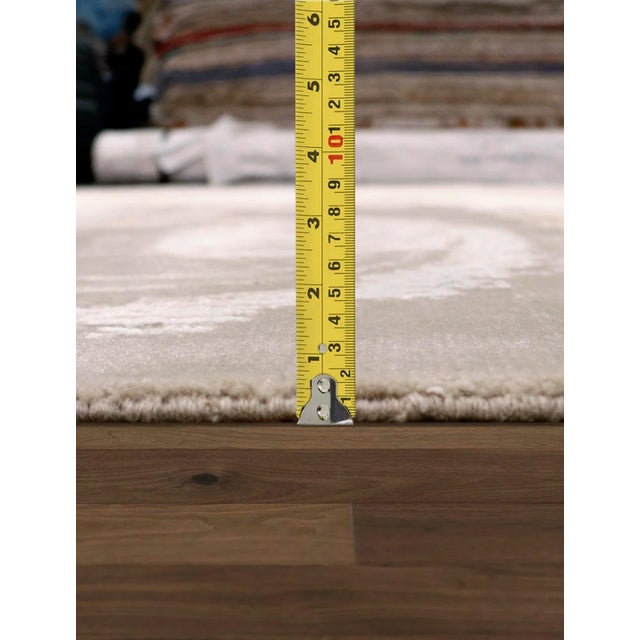 Pasargad Home Modern Ivory Silk & Wool Area Rug- 9' 2'' X 12' 2'' For Sale In New York - Image 6 of 7