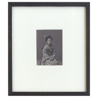 Japanese Maiko 1880s Silver Print Photograph in Black and White For Sale
