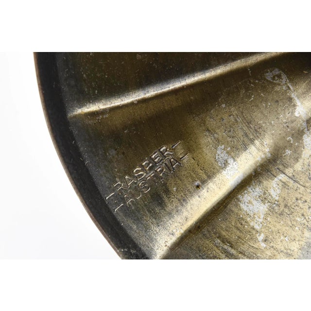 Vintage Arts and Crafts Austrian Bronze 3 Arm Candlestick Signed For Sale - Image 10 of 11