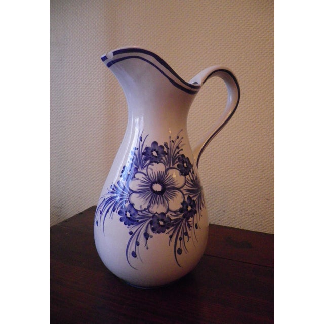 Vintage Wash Pitcher and Basin in Glazed Ceramic, France, 1940s, Set of 2 For Sale - Image 10 of 14