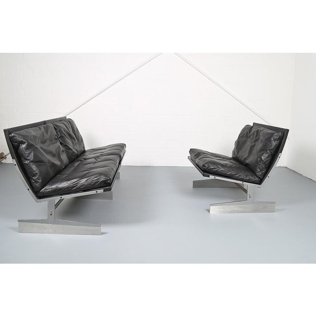 Vintage Leather Sofa and Bo-561 Chair by Preben Fabricius & Jørgen Kastholm, 1960s, Set of 2 For Sale - Image 9 of 18