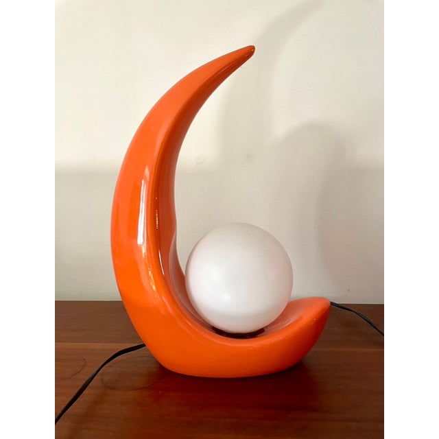 Coral Ceramic Lamps with White Globes by Luigi Ferro, Italy, 1970, Set of 2 For Sale - Image 9 of 11