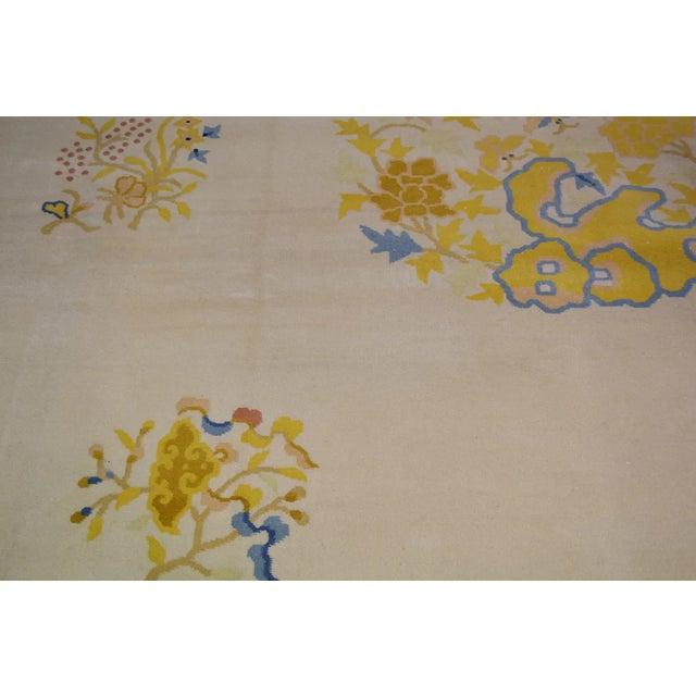 1960s Vintage Chinese Art Deco Hand Knotted Wool Rug, 10'8'' X 14'4'' For Sale - Image 5 of 6