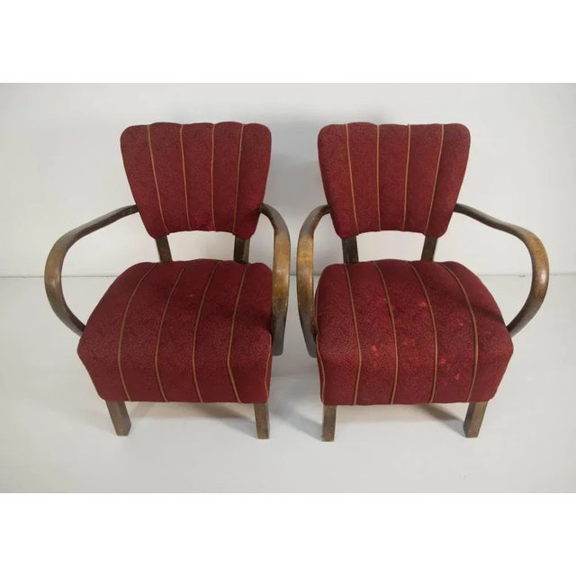 1930s Set of Art Deco Armchairs H-237 attributed to Halabala, 1930 For Sale - Image 5 of 10