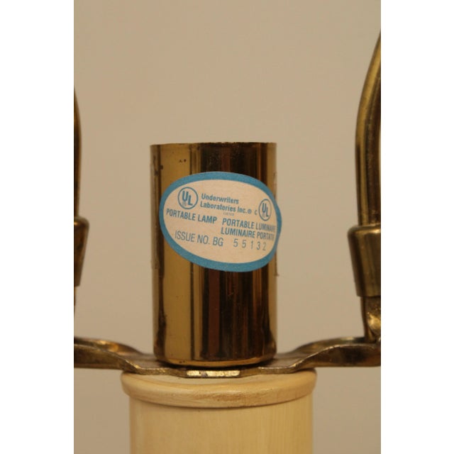 Cream French Style Painted Gold Table Lamp with Shade For Sale - Image 8 of 13