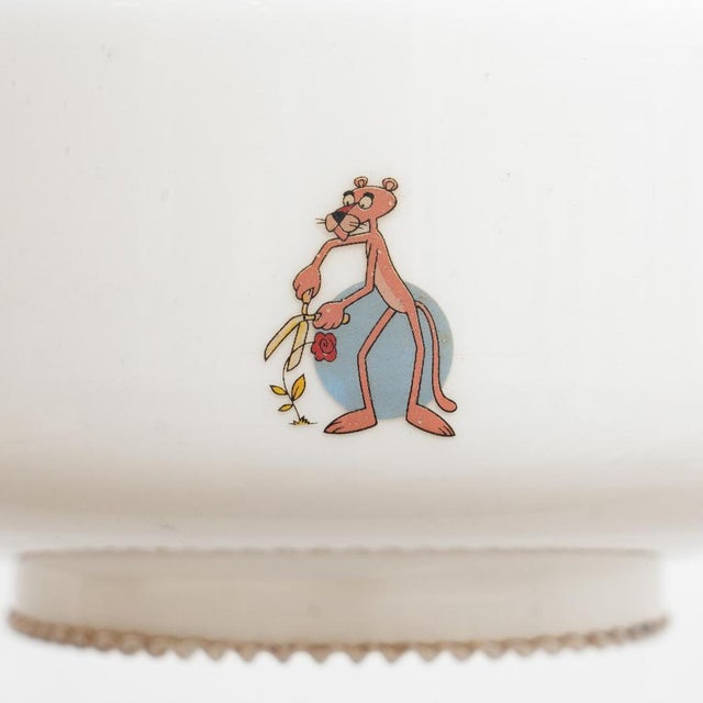 Pink Vintage White Glass Pink Panther Ceiling Lamp, 1960s For Sale - Image 8 of 18