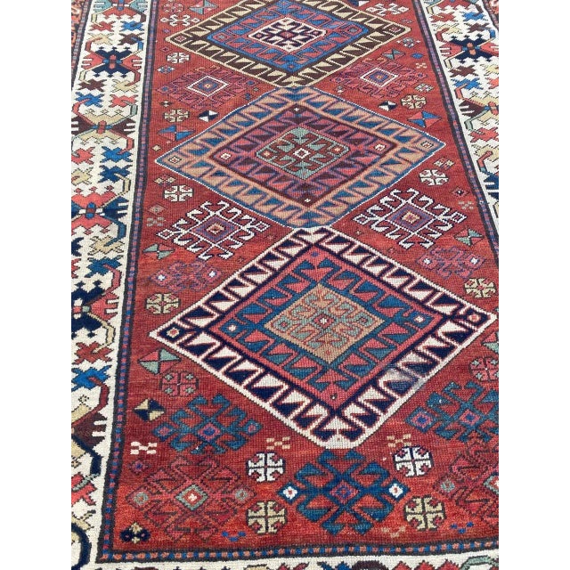 Antique Caucasian Kazak Runner For Sale - Image 6 of 18