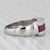 1.20ctw Channel Set Ruby Diamond Ring 14k White Gold Size 6.25 For Sale In Greensboro - Image 6 of 8